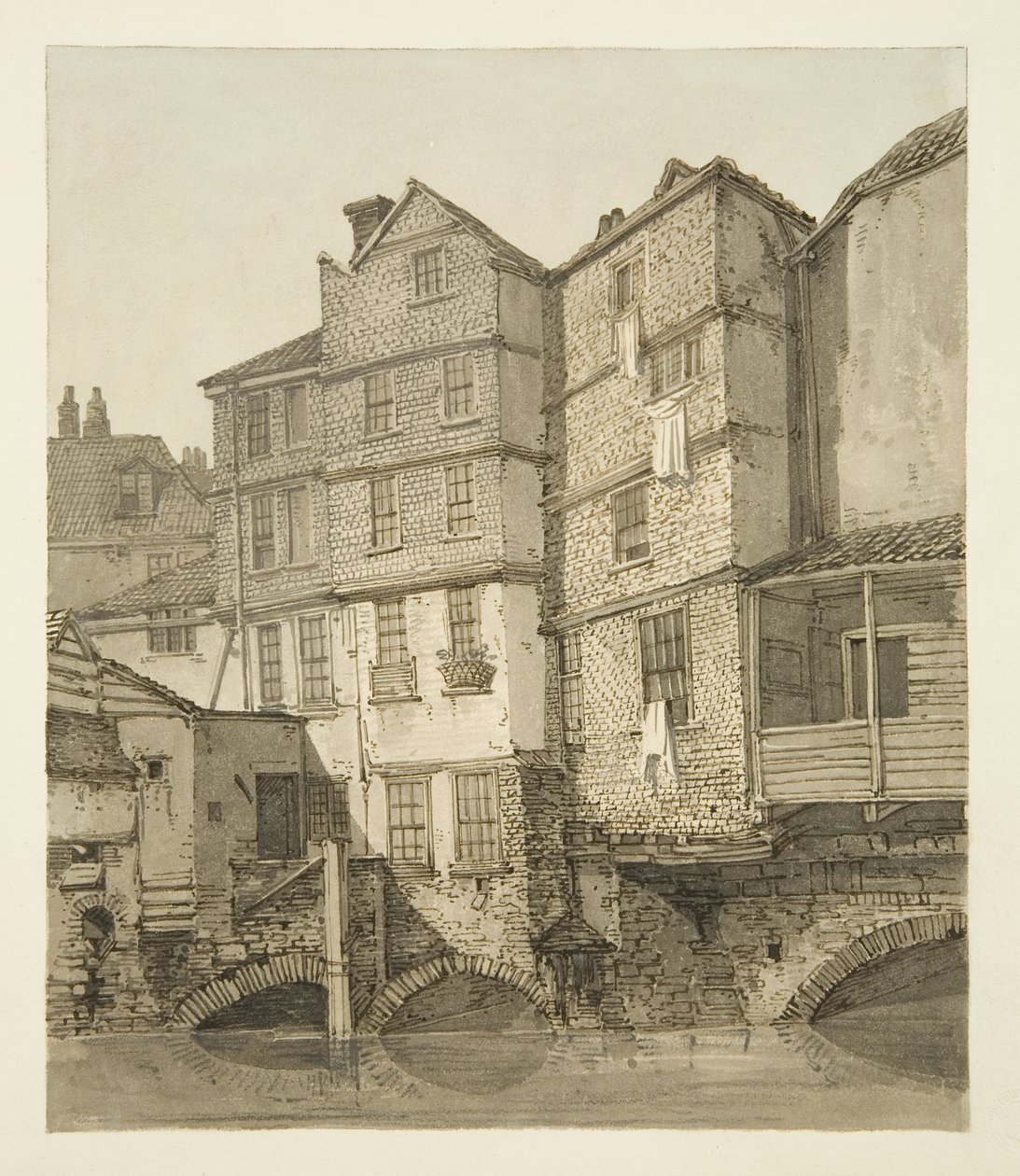 The Frome, ser opstrøms mod Christmas Bridge, 1823 af Hugh ONeill