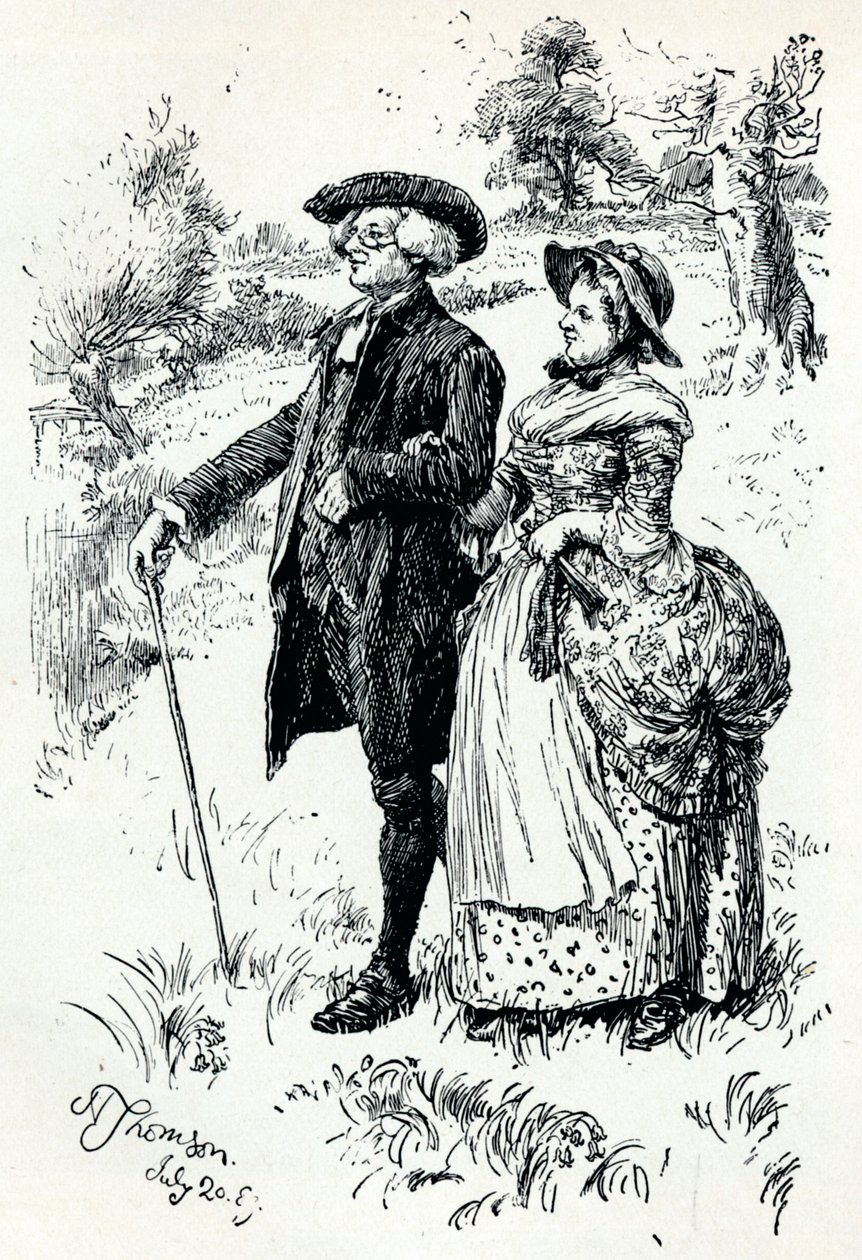 En illustration fra The Vicar of Wakefield, 1889, 1907 af Hugh Thomson