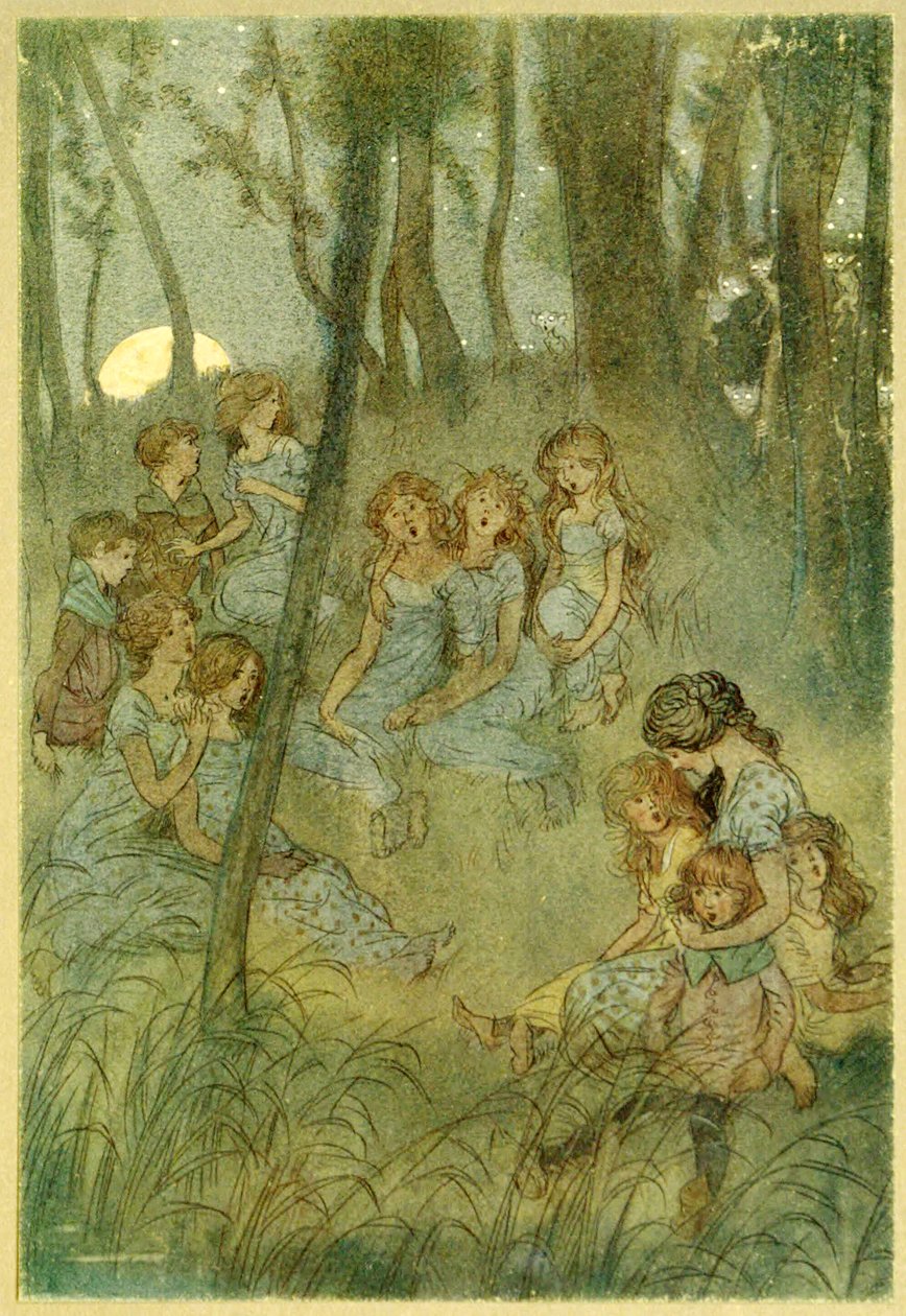 Og natlige engfeer, se du synger, fra The Merry Wives of Windsor, pub. 1910 af Hugh Thomson