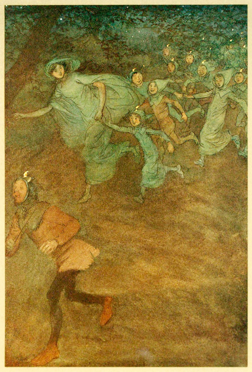 Indtast Sir Hugh Evans, Anne Page og andre, fra The Merry Wives of Windsor, 1910. af Hugh Thomson