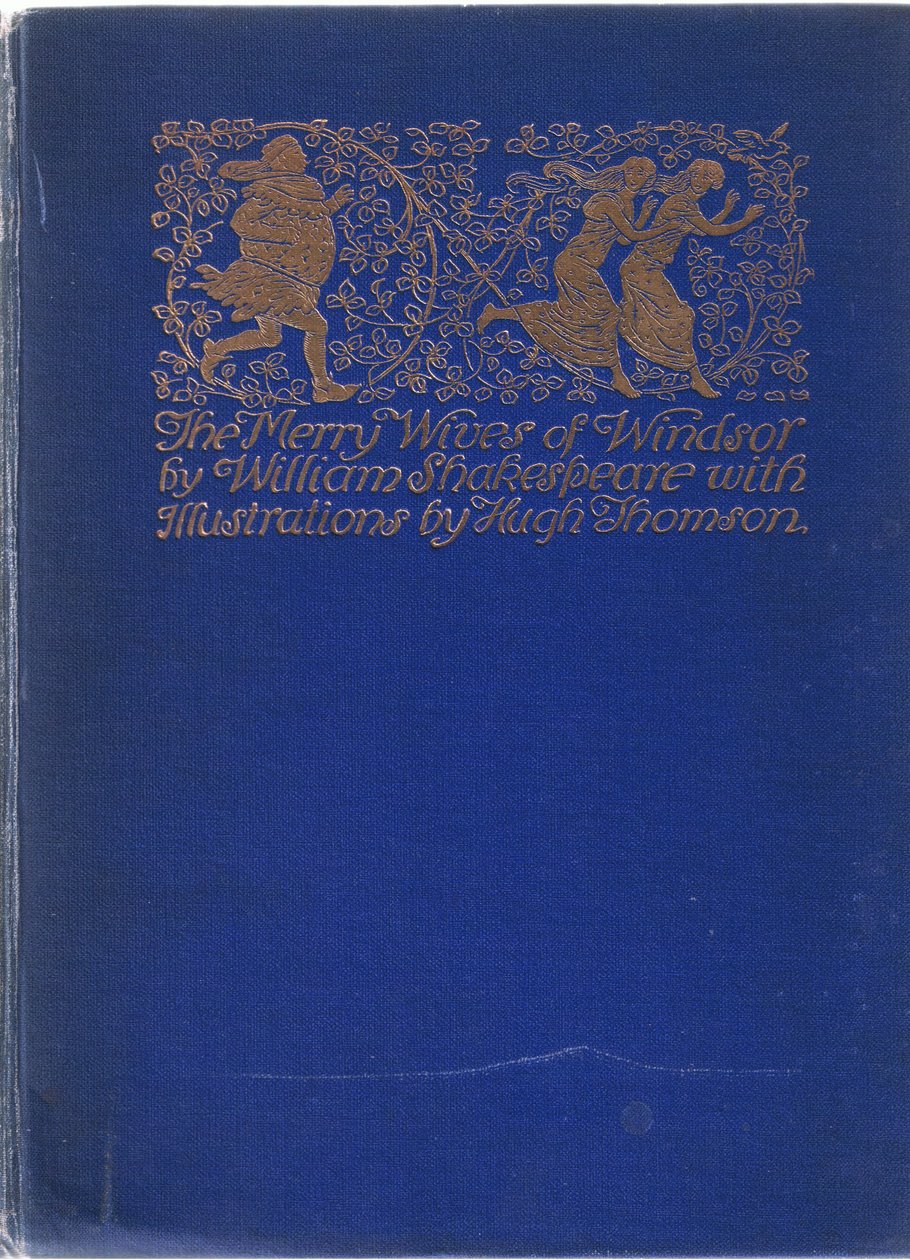 Forsidedesign, illustration fra The Merry Wives of Windsor, 1910 af Hugh Thomson
