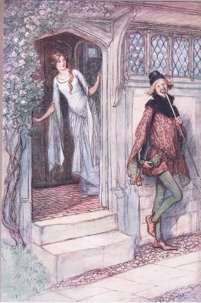 Jeg er ikke sulten, tak, illustration fra The Merry Wives of Windsor , 1910 af Hugh Thomson