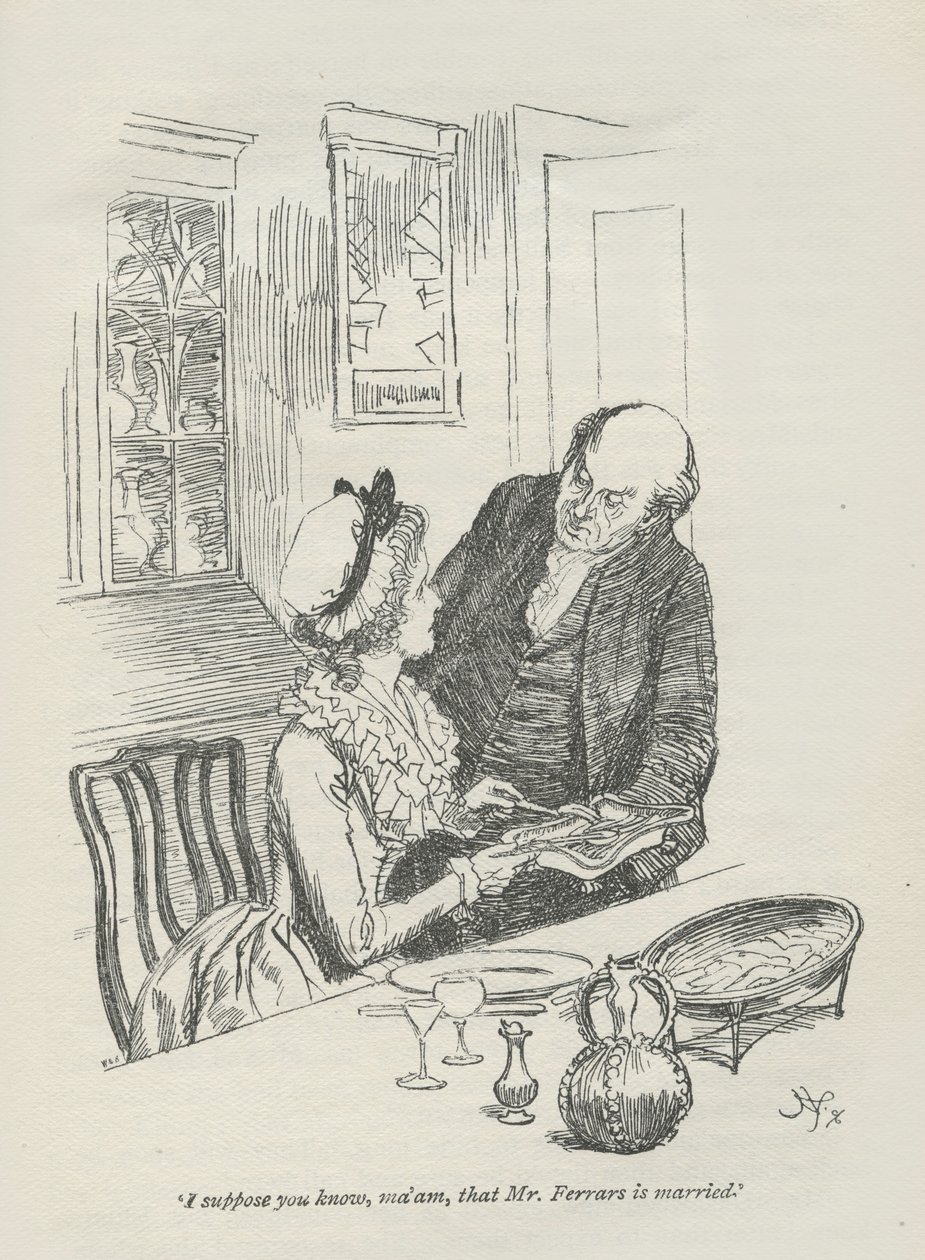 Jeg formoder, du ved, frue, at hr. Ferrars er gift i 1896 af Hugh Thomson