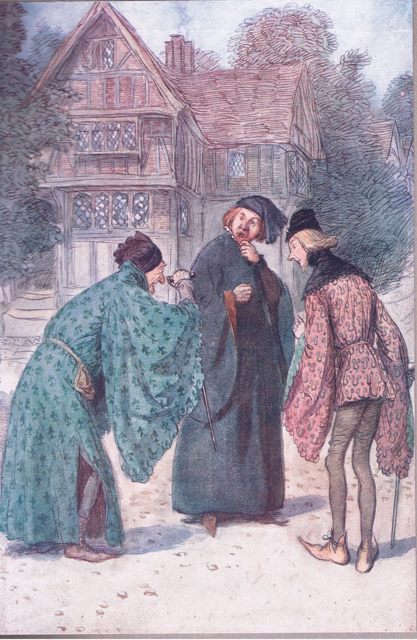 "Hvis han var tyve Sir John Falstaffs, ville han ikke misbruge Robert Shallow Esquire!", illustration fra 