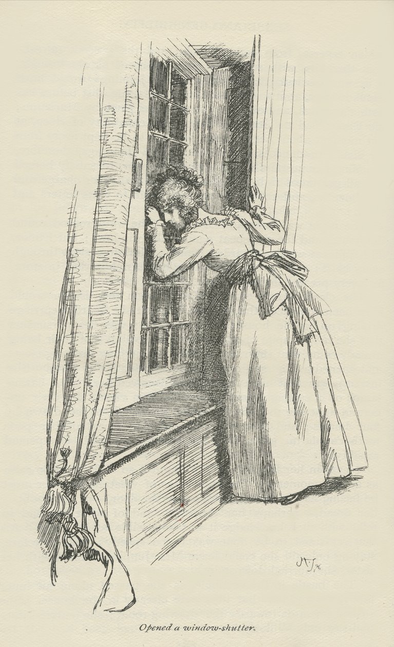 Åbnede en vinduesskodder, 1896 af Hugh Thomson