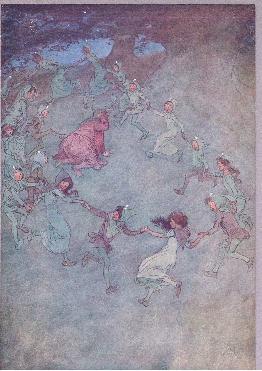Så lad dem alle omringe ham, illustration fra The Merry Wives of Windsor, 1910 af Hugh Thomson