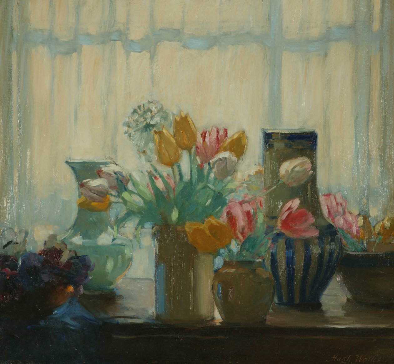 Blomster i vinduet af Hugh Wallis