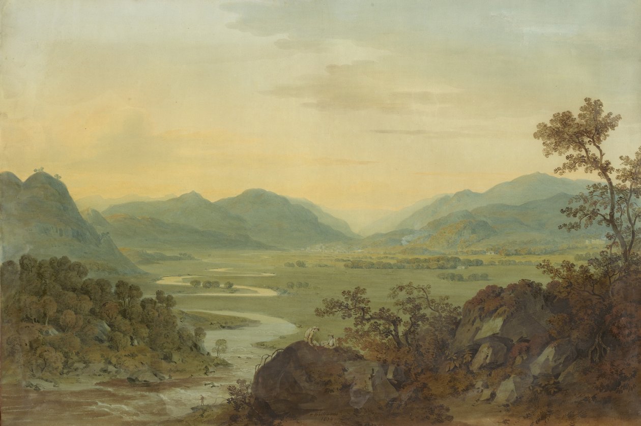 Carne River fra Loudoun Castle, Ayrshire, 1804 af Hugh William Williams