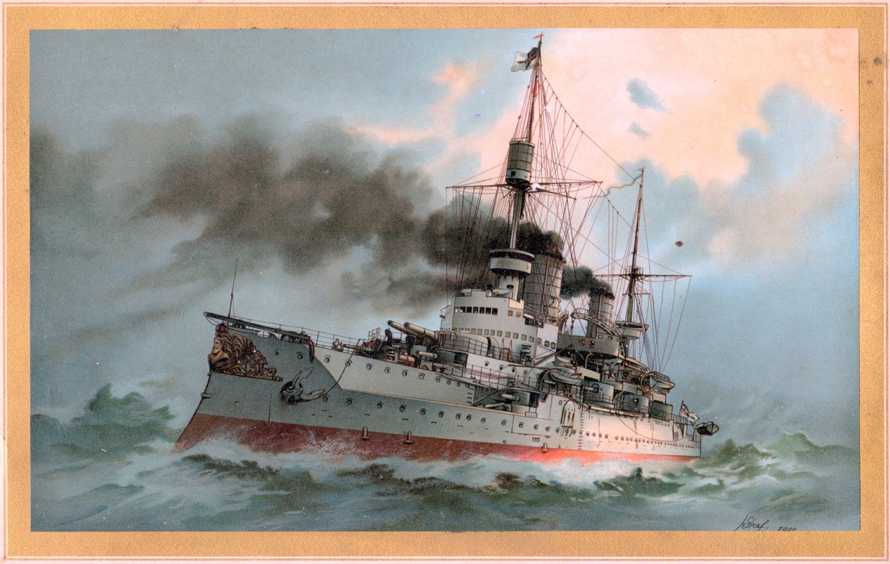 S.M. Skib af linjen Kaiser Friedrich III af Hugo Graf