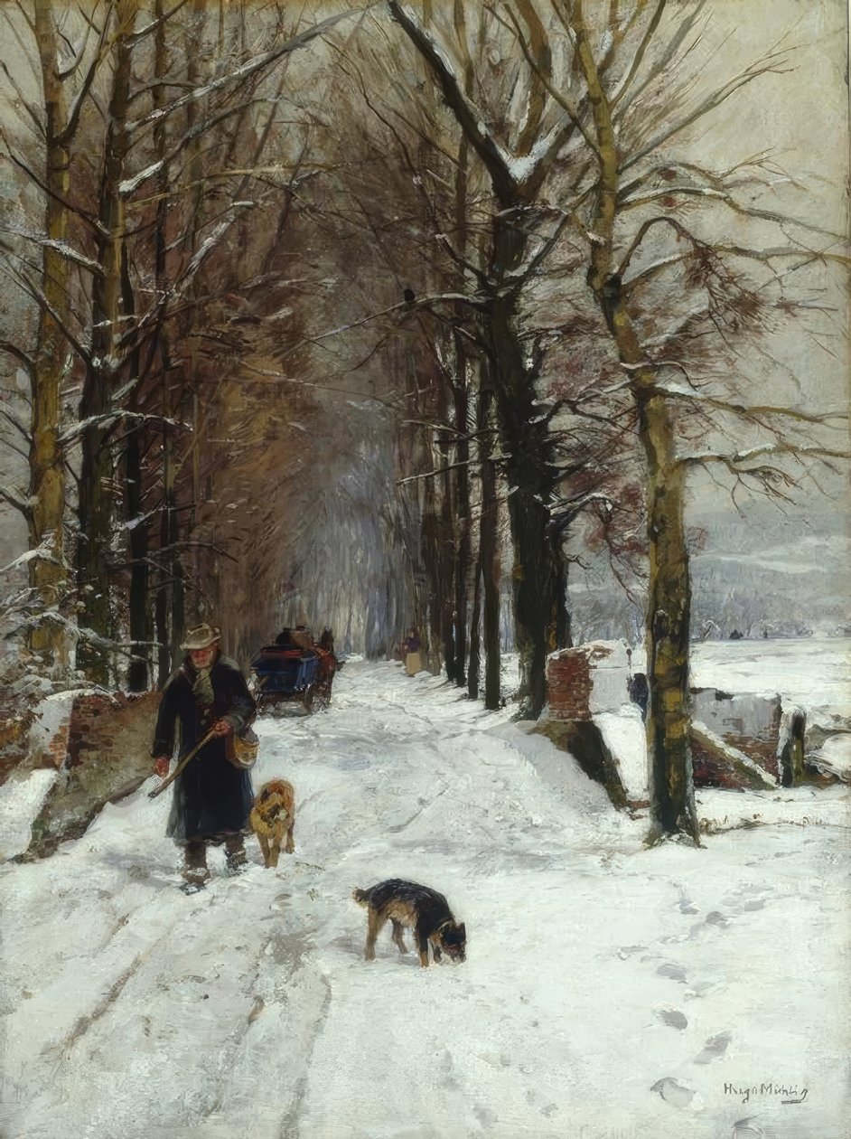 Vinter på Grafenberger Allee af Hugo Muhlig