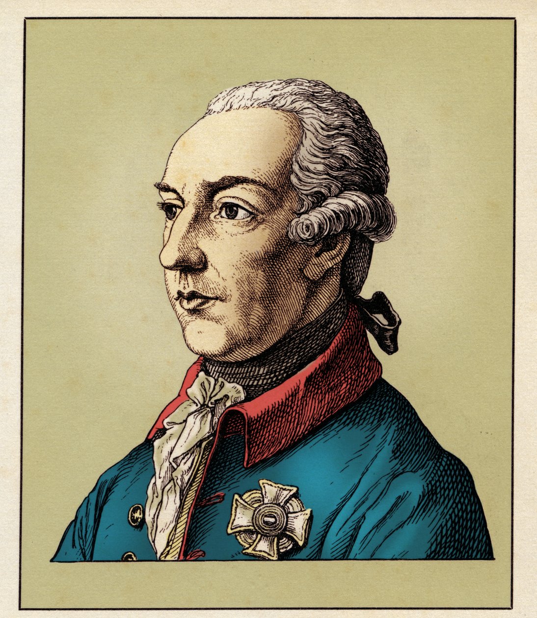 GIUSEPPE II af Habsburg-Lorraine (1741-1790) 1854 (gravering) af Hugo Bürkner