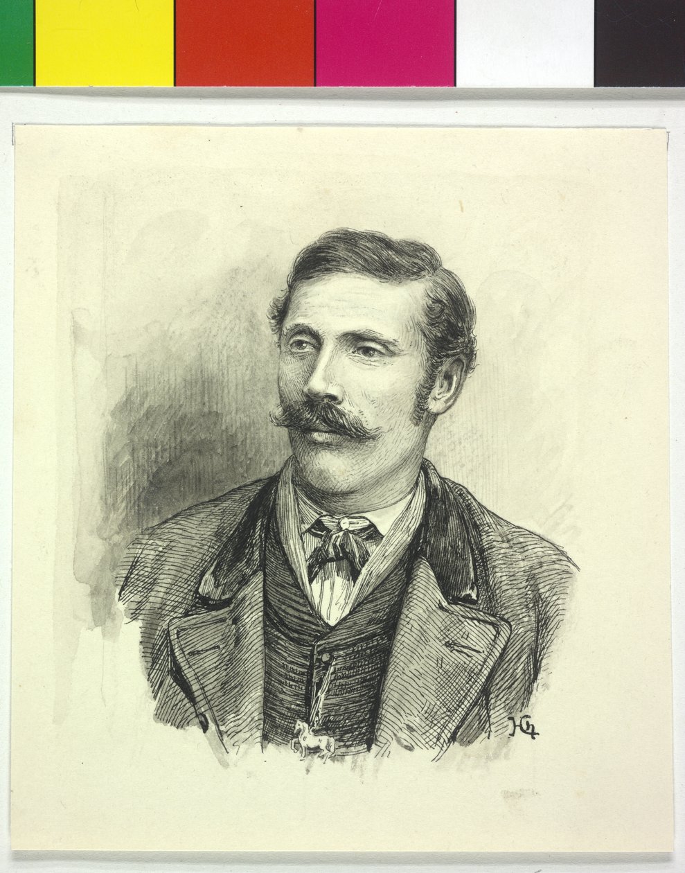 Klostertegning i sort Type af en tysker fra Kärnten af Hugo Charlemont