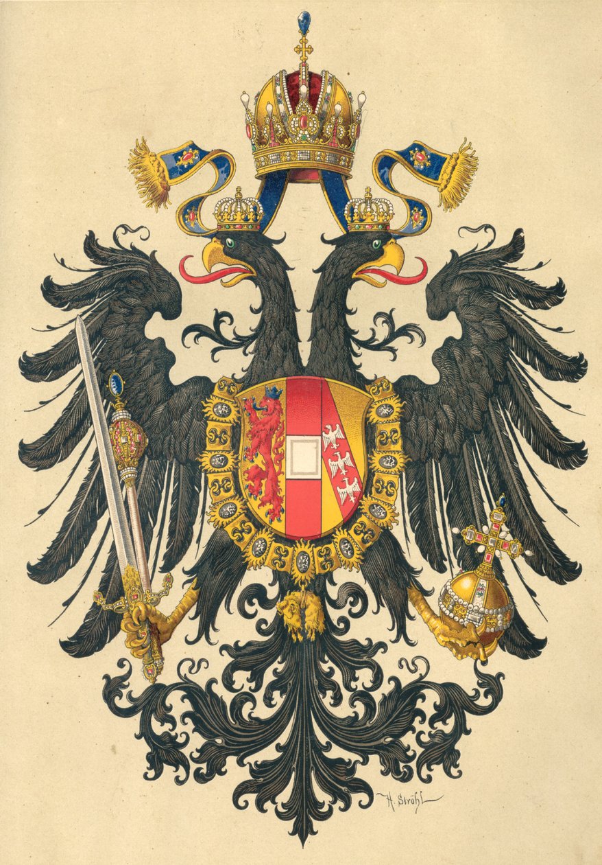 Lille våbenskjold fra Kejserriget Østrig, 1890. af Hugo Gerard Strohl