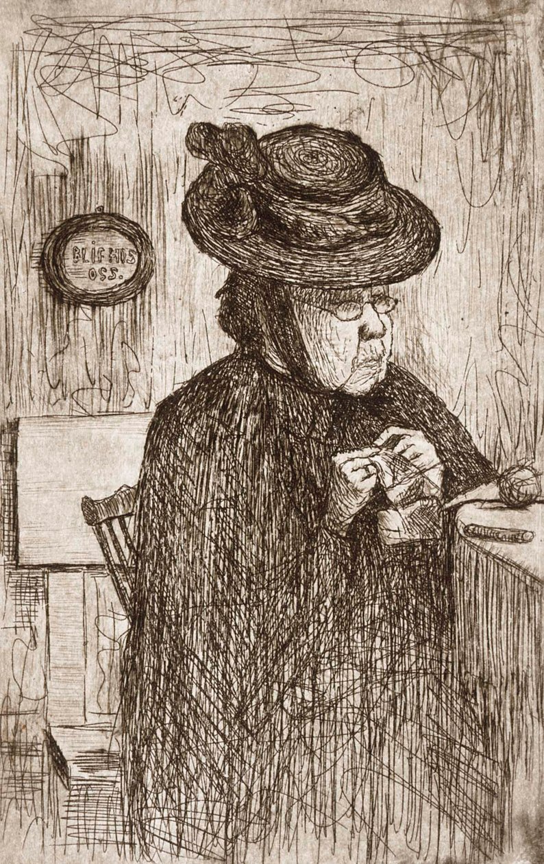 Tante strikker af Hugo Simberg