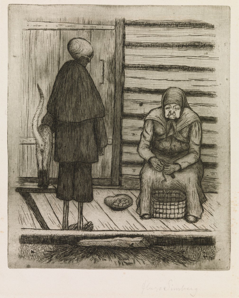 Døden og den gamle kvinde af Hugo Simberg