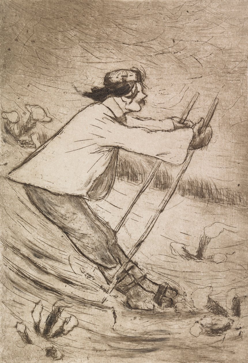 Gallen-Kallela på ski af Hugo Simberg