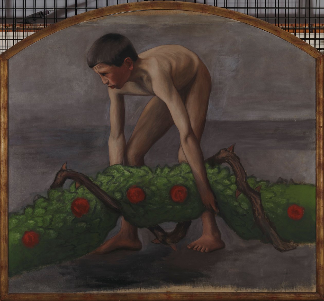 Guirlandebærer; dreng, der bærer livets guirlande, studie til fresken i Tammerfors Domkirke af Hugo Simberg