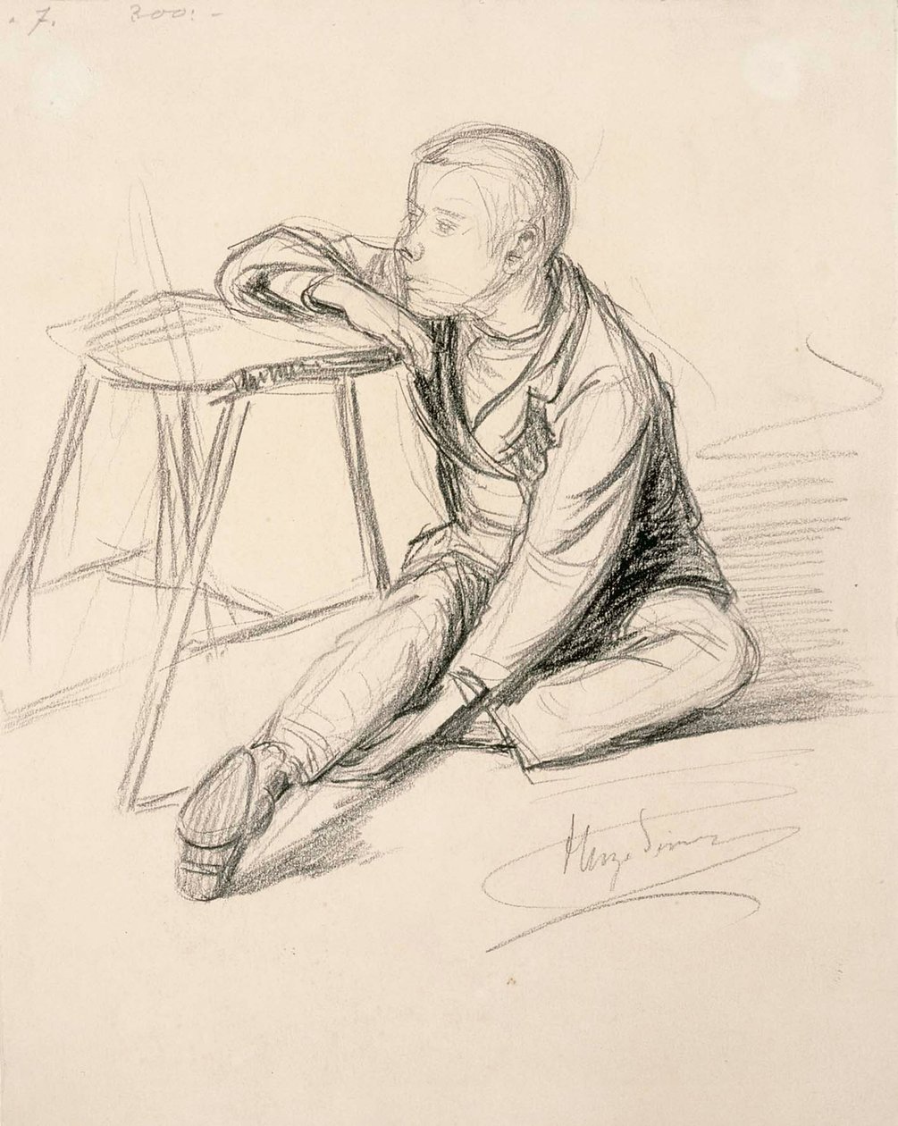 Siddende dreng af Hugo Simberg