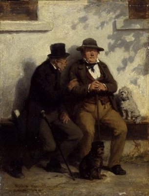 To Mænd med deres Hunde af Hugo Wilhelm Kauffman