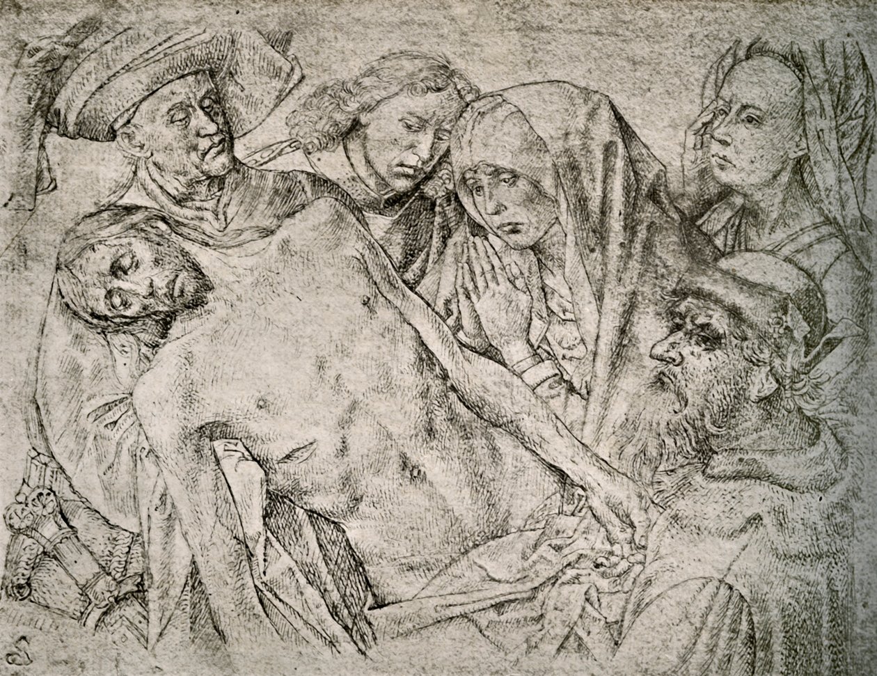 Tegning efter aflejringen fra korset, c1460-1480, 1908. af Hugo van der Goes