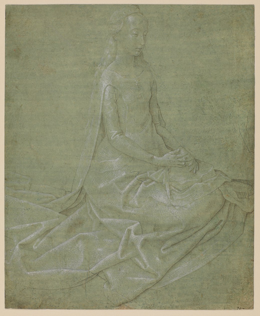 Siddende kvindelig helgen, 1475 - 1485 ca af Hugo van der Goes