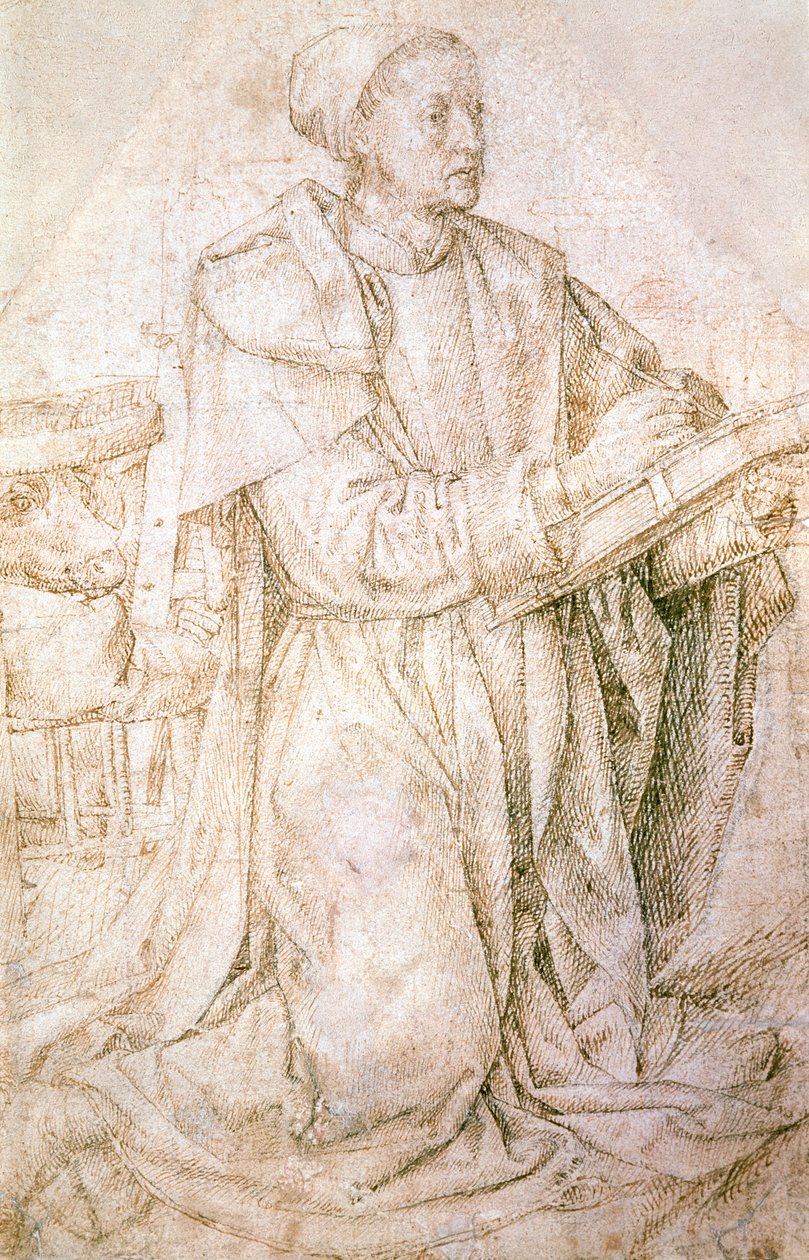 Study for St Luke, af Hugo van der Goes (1440-1482), tegning af Hugo van der Goes