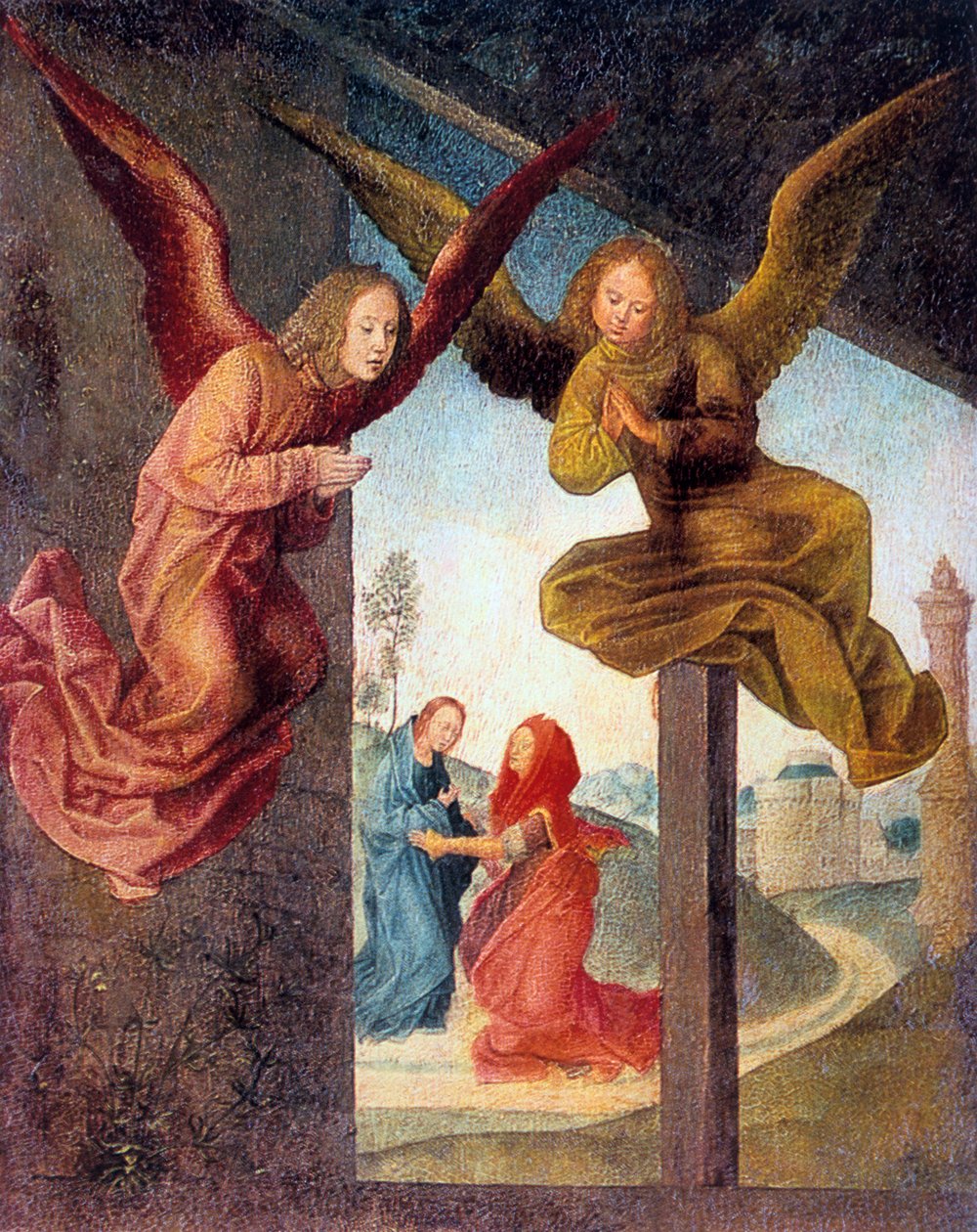Magiernes tilbedelse, detalje, 1400-tallet. af Hugo van der Goes