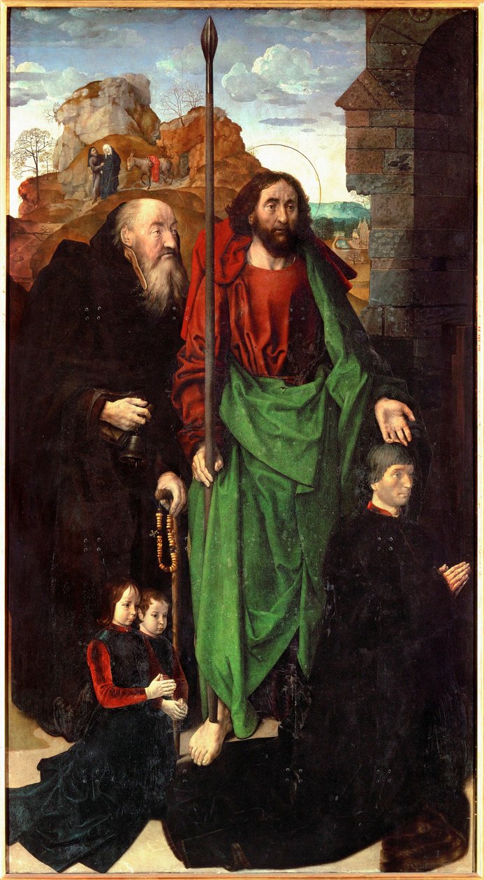Tommaso Portinari og hans to sønner, flankeret af Sankt Antonius og Sankt Thomas (tempera på træ) af Hugo van der Goes