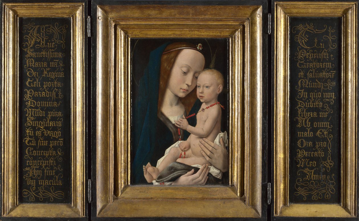 Jomfru og barn, ca 1485 af Hugo van der, Goes