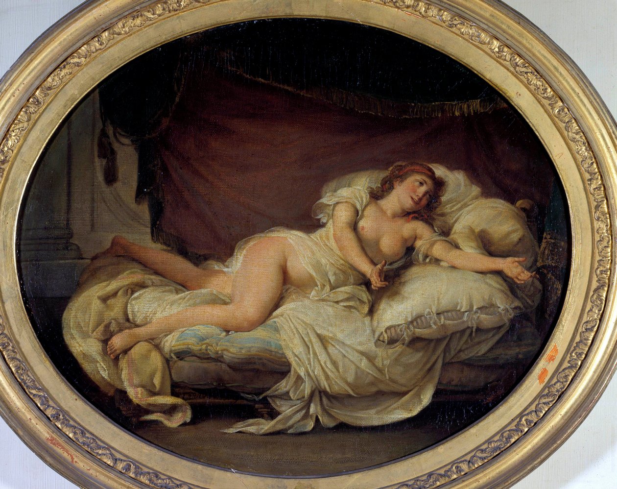Woman Couchee Maleri af Hugues Traval (1728-1785) 1779 Søn. 0,36 x 0,44 m Towers Museum of Fine Arts af Hugues Traval
