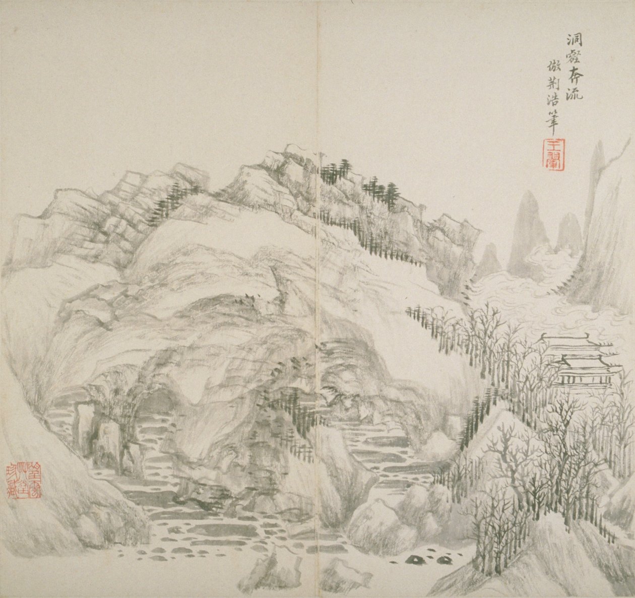 Album efter gamle mestre og digte (blæk på papir) af Hui Wang