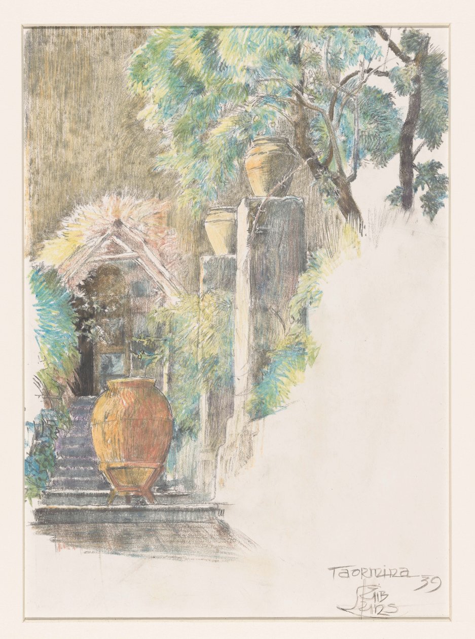 Trapper i haven i Taormina af Huib Luns (signed by artist)