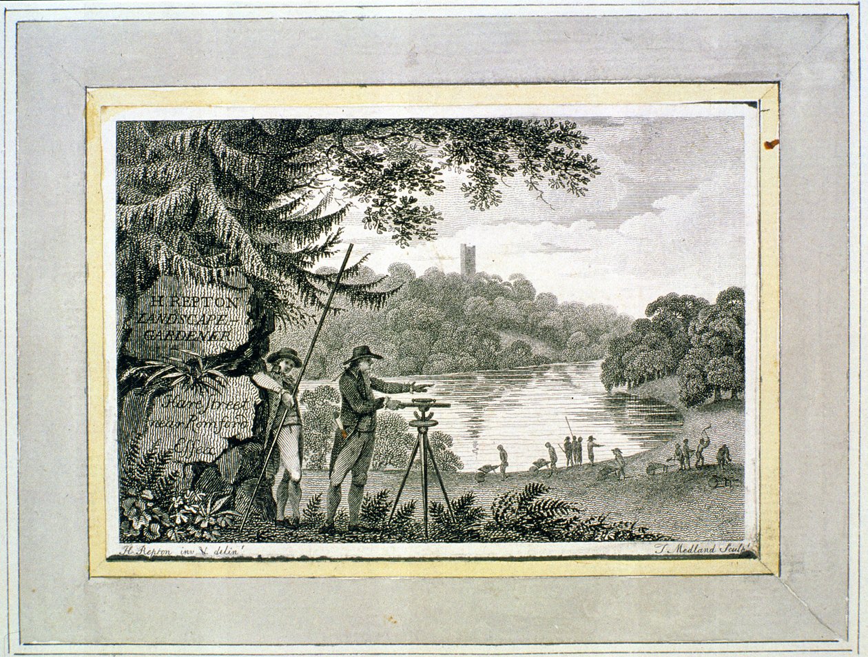 Telefonkort af Humphrey Repton, indgraveret af Thomas Medland (fl.1808-22) af Humphry Repton