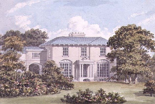 Design til nordfronten af et hus på Clapham Common for William Holme (akvarel) (par 85987) af Humphry Repton