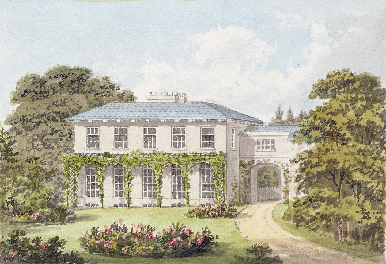 Design til sydfronten af et hus på Clapham Common for William Holme af Humphry Repton