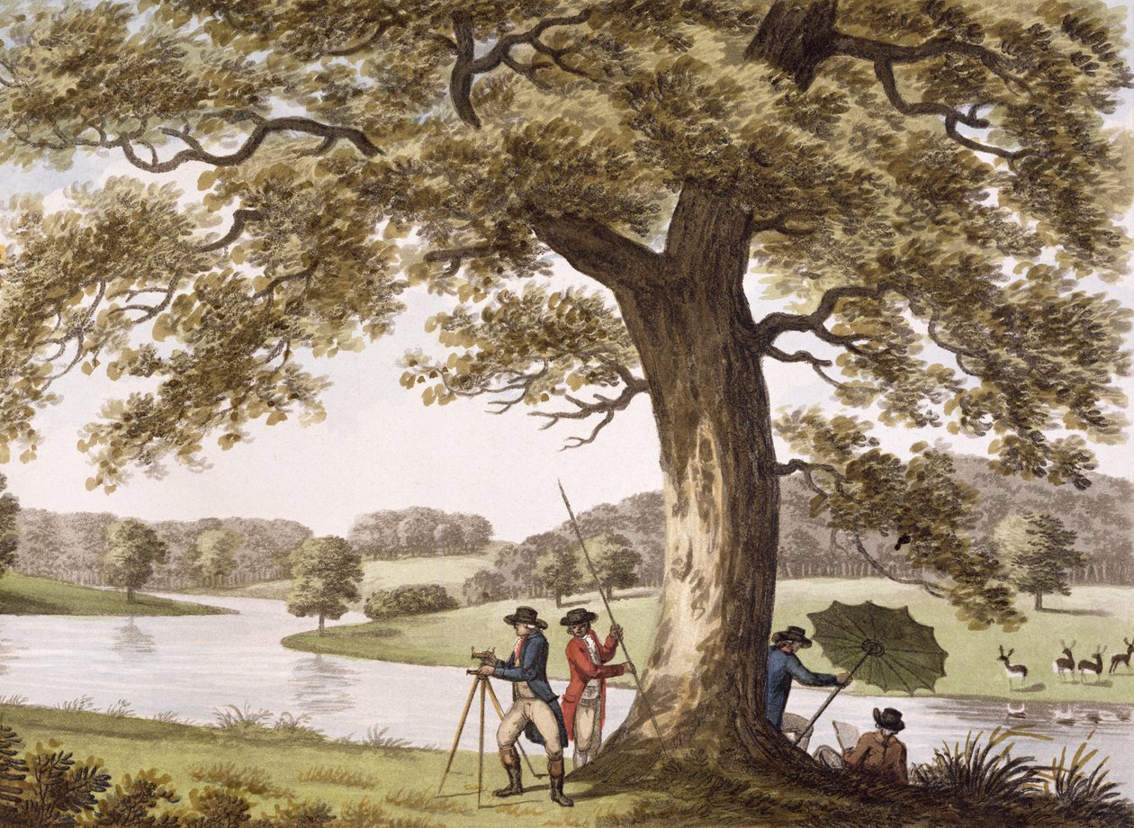 Humphry Repton opmåling med en teodolit af Humphry Repton
