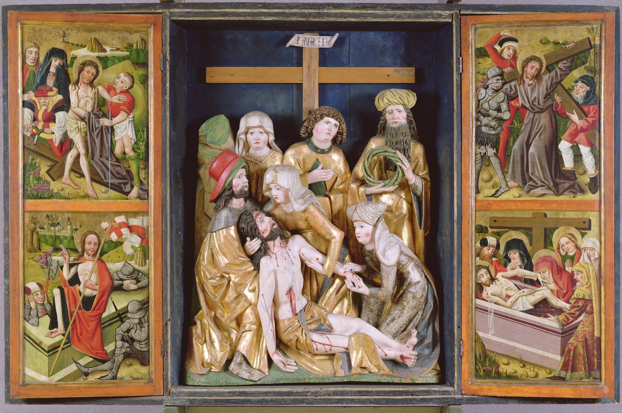 Passionsalter, Janosret, 1480-90 (malet og forgyldt træ) af Hungarian School