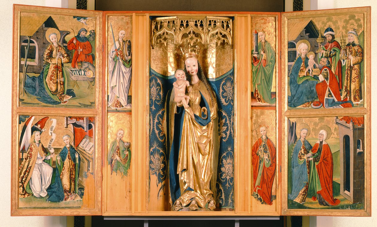 Jomfru Marias altertavle fra Szepeshely, ca. 1480 (tempera på panel) af Hungarian School