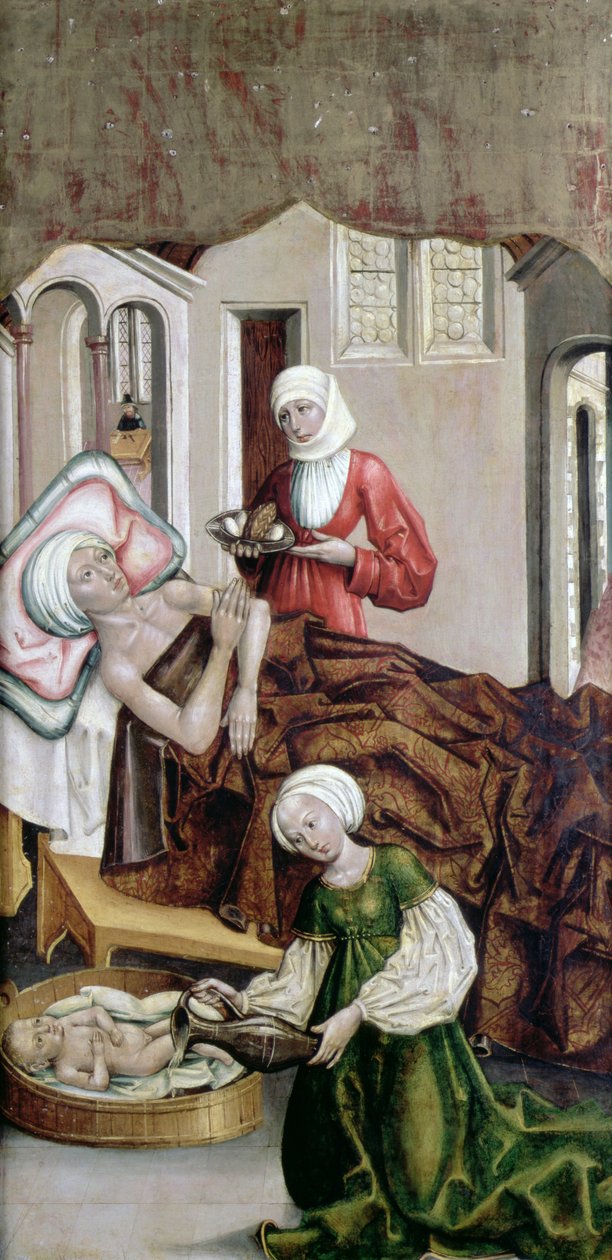 Johannes Døberens fødsel, Kisszeben, 1490 af Hungarian School