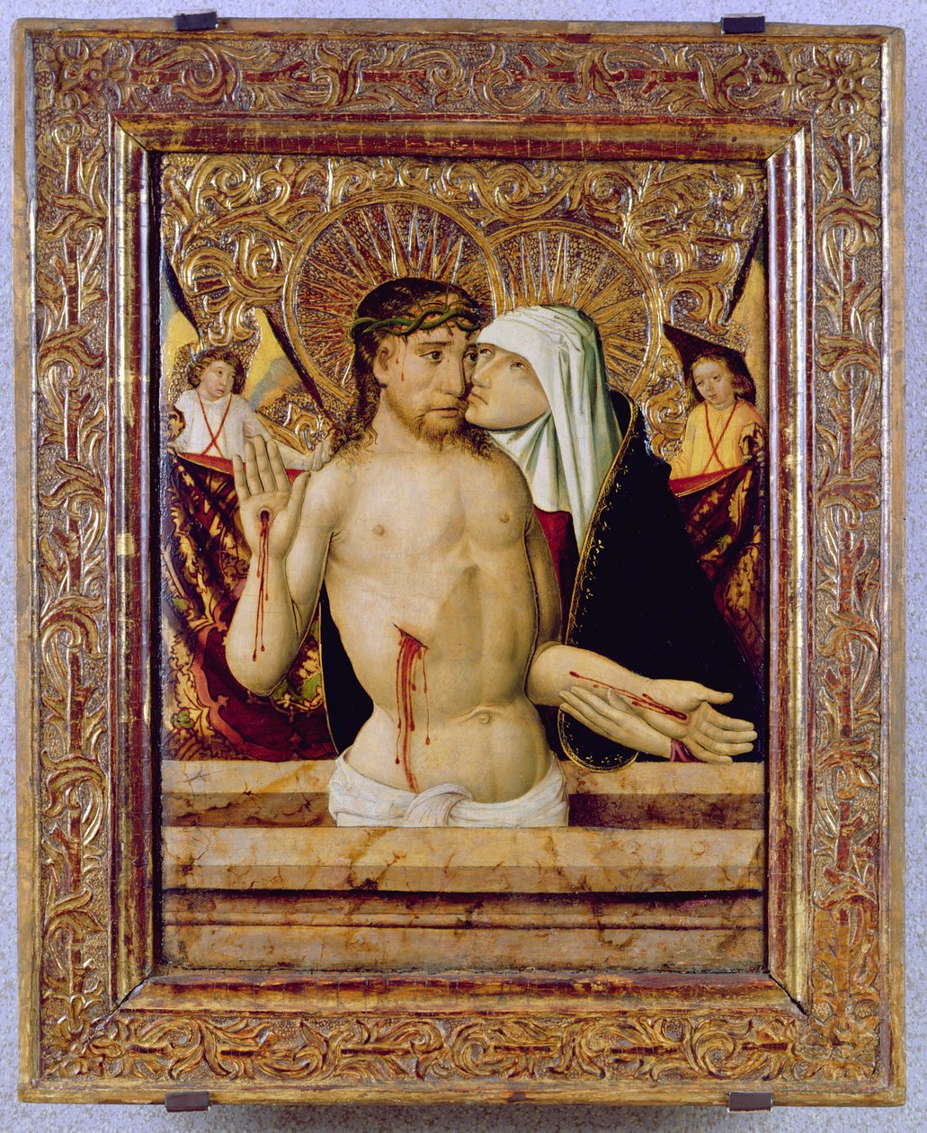 The Man of Sorrows, fra Kassa, ca. 1470-80 (tempera på panel) af Hungarian School