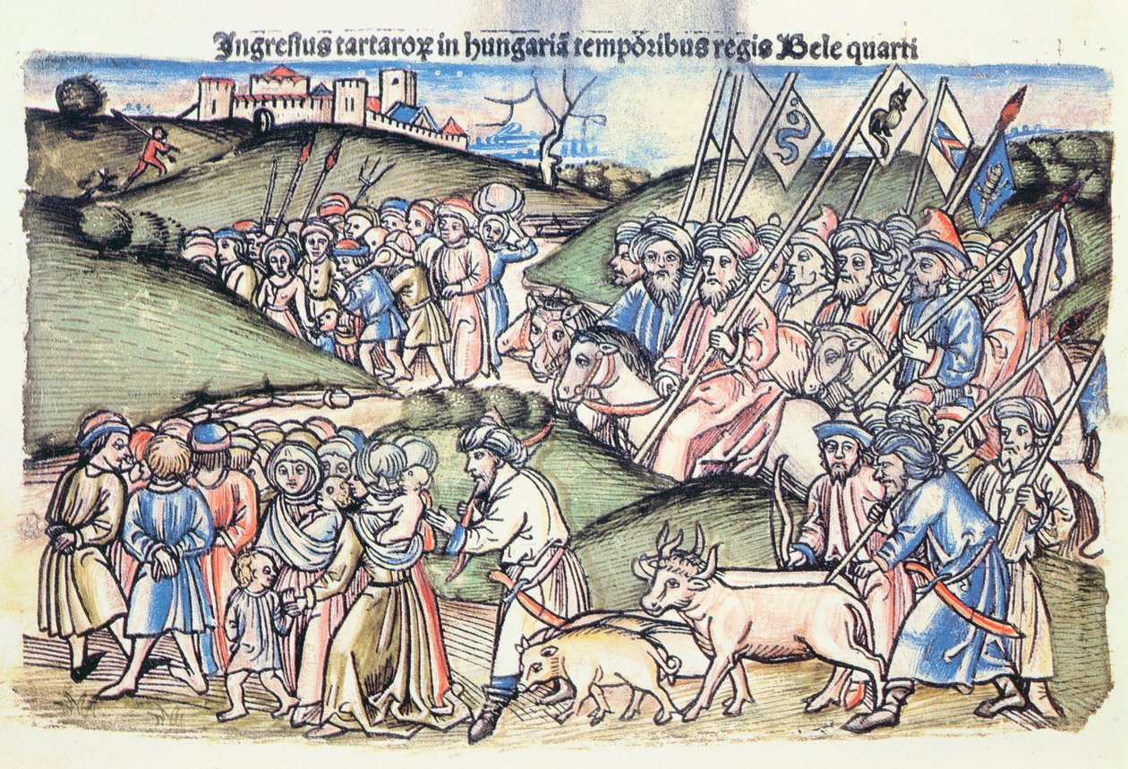 Den mongolske invasion af Ungarn i 1241 under Bela IV