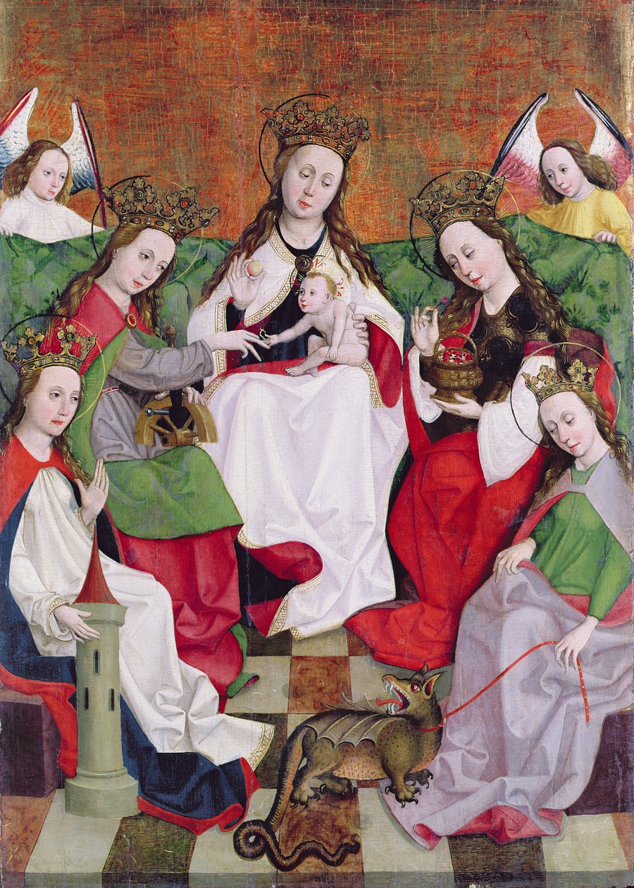 Den mystiske forlovelse af St. Catherine, ca. 1500 (tempera på træ) af Hungarian School