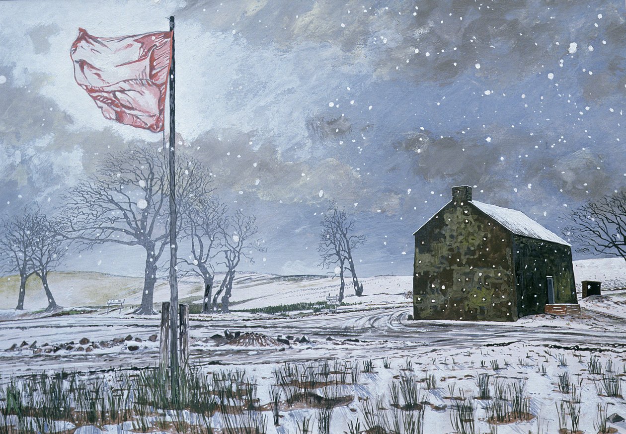 Drovers Arms and the Red Flag, nær Garth, 1992 (gouache på kort) af Huw S. Parsons