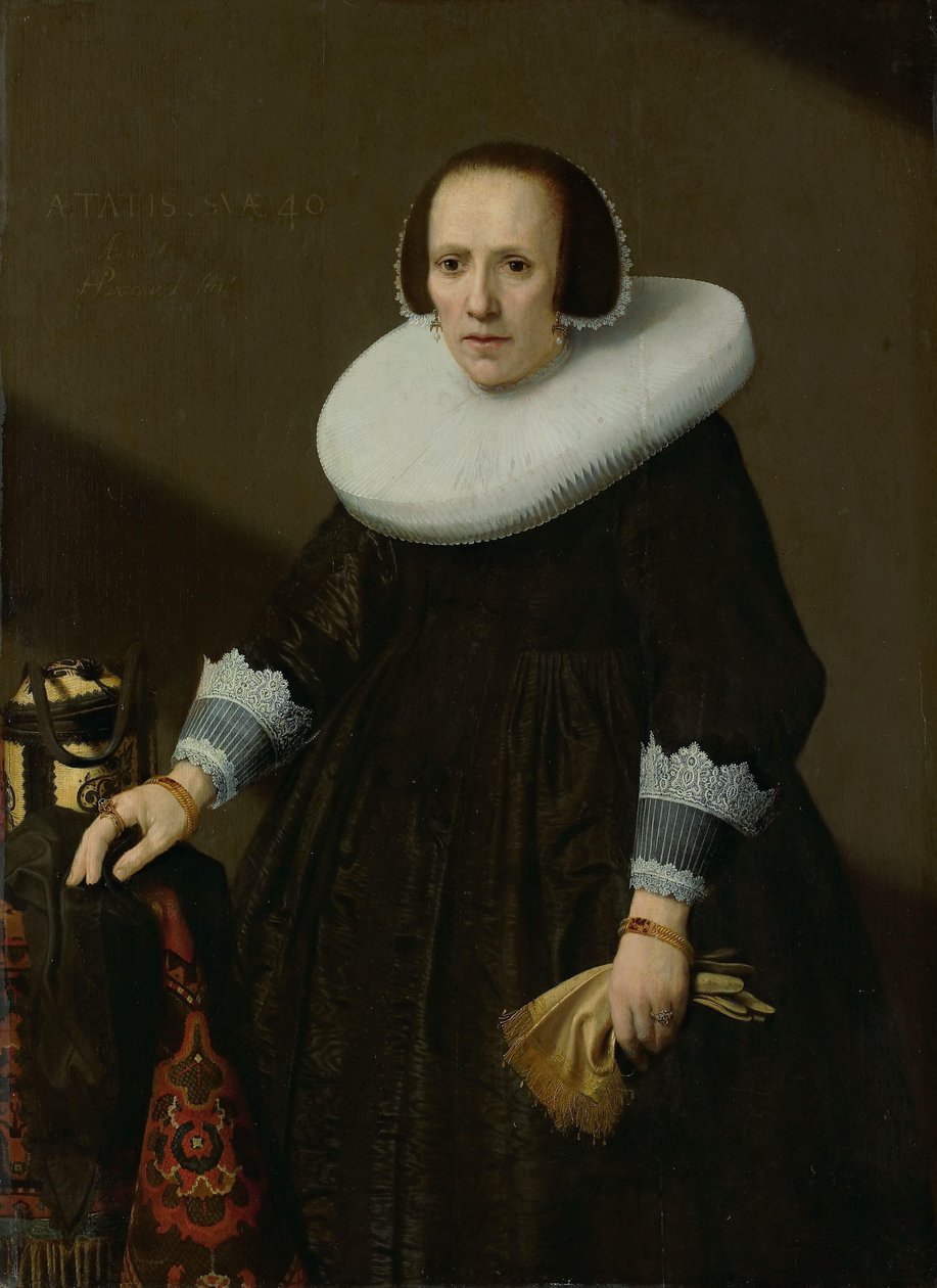 Portræt af Geertruyd Reael, hustru til Philips Denijs af Huygh Pietersz Voskuyl