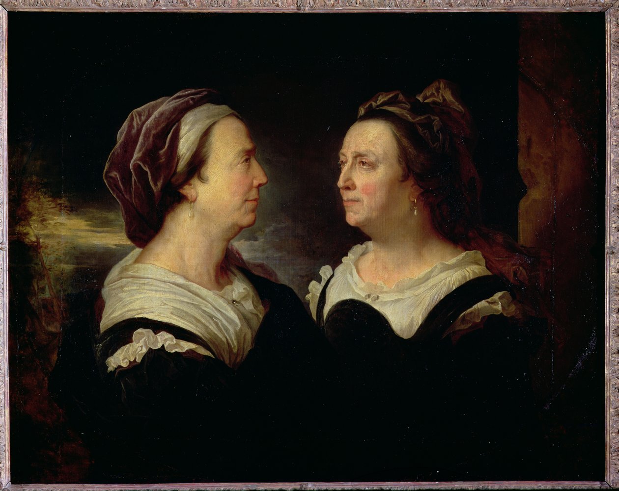 Dobbeltportræt af Marie Serre, kunstnerens mor, 1695 af Hyacinthe Francois Rigaud