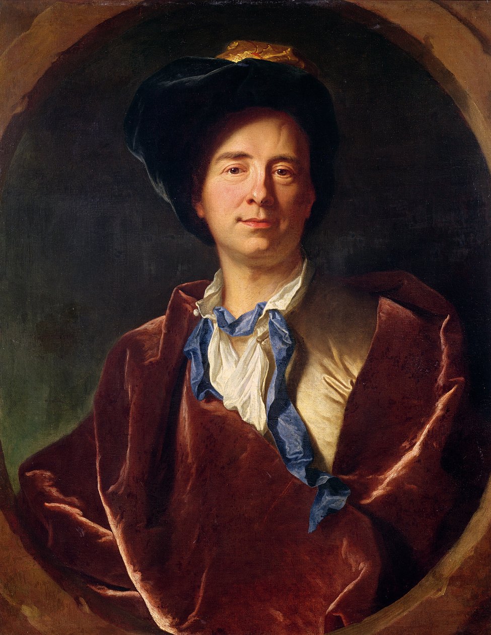 Portræt af Bernard le Bovier de Fontenelle (1657-1757) af Hyacinthe Francois Rigaud