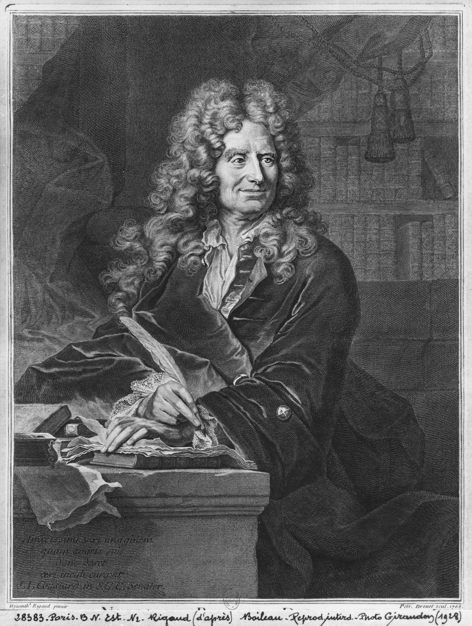 Portræt af Nicolas Boileau, kendt som Boileau-Despreaux, 1706 af Hyacinthe Francois Rigaud
