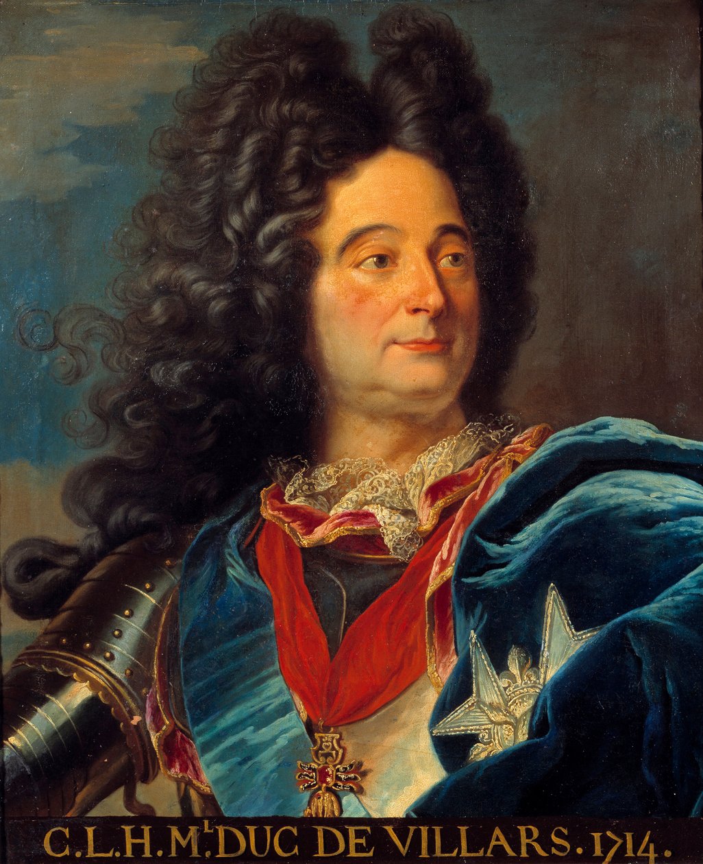 Portræt af Louis Claude Hector, hertug af Villars, marechal af Frankrig (1652-1734) Maleri efter Hyacinthe Rigaud (1659-1743) 1714 Søn. 0,63x0,52 m af Hyacinthe (after) Rigaud
