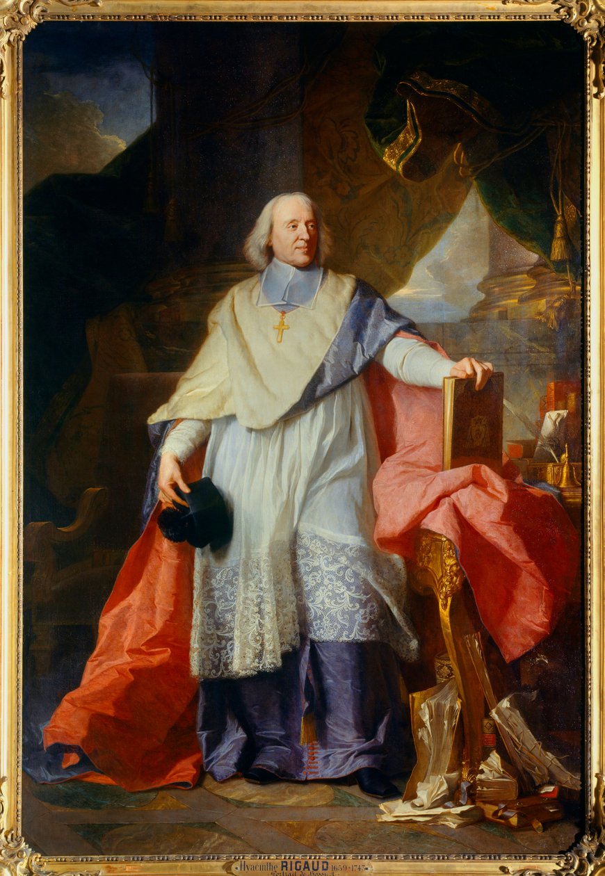 Portræt i fuld længde af Jacques-Benigne (Jacques Benigne) Bossuet (1627-1704), biskop af Meaux Maleri af Hyacinthe Rigaud (1659-1743) 1702 Søn. 2,40 x 1,65 m af Hyacinthe Francois Rigaud