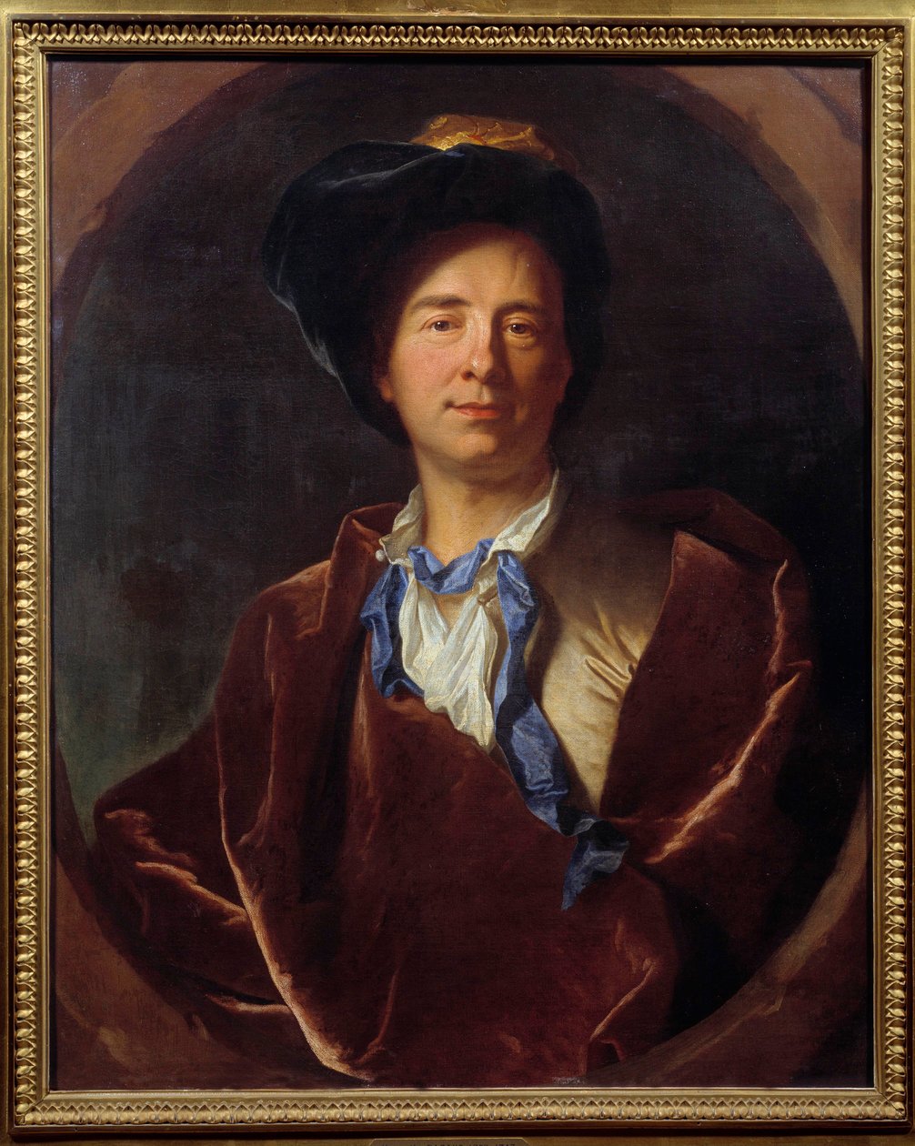 Portræt af Bernard Le Bouyer (Le Bovier) de Fontenelle (1657-1757), fransk forfatter Maleri af Hyacinthe Rigaud (1659-1743) 1713 Søn. 0,79x0,63 m Montpellier, Fabre Museum -Portræt af Bernard Le Bouyer (Le Bovier) de Fontenelle (1657-1757), fransk forfatte af Hyacinthe Francois Rigaud